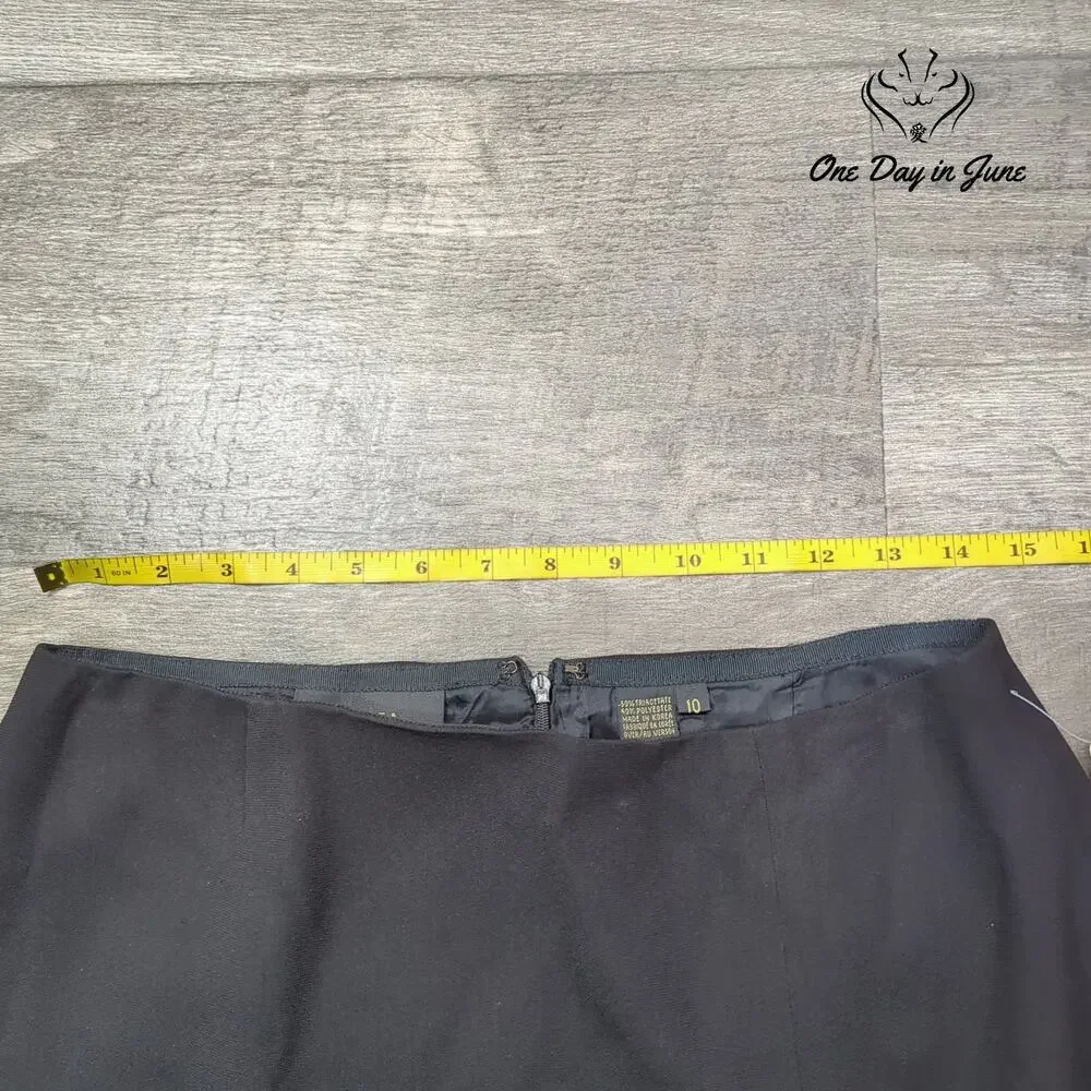 Dana Buchman Maxi Skirt Black Lined Back Slit Formal Career NWT Size 10